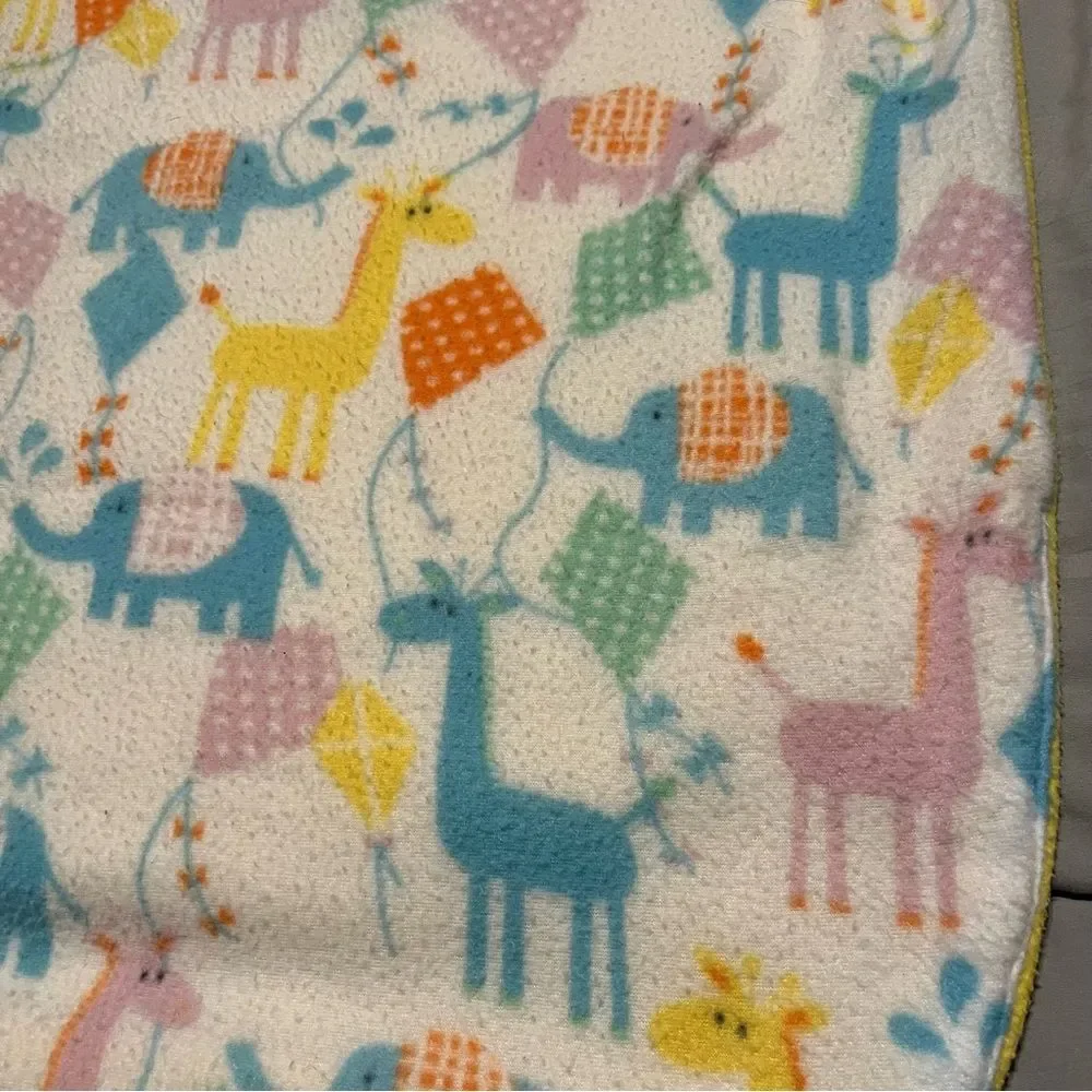 Fleece Baby Blanket Multicolor Animal Print Elephant Giraffe Security 28X28